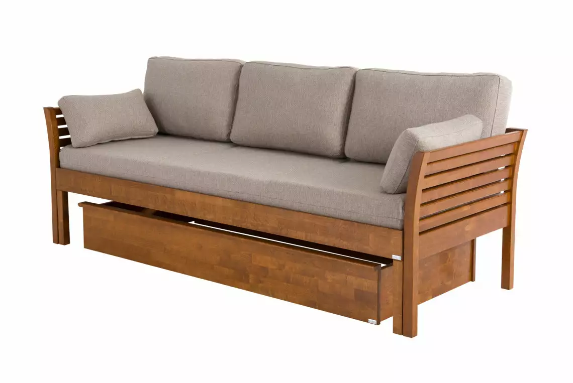 Kiteen Huonekalutehdas Oy. KANERVA 3 Hengen Puusohva Ilman Patjoja - Image 7